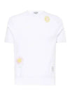 Floral Embroidered Short Sleeve T-Shirt White - THOM BROWNE - BALAAN 2