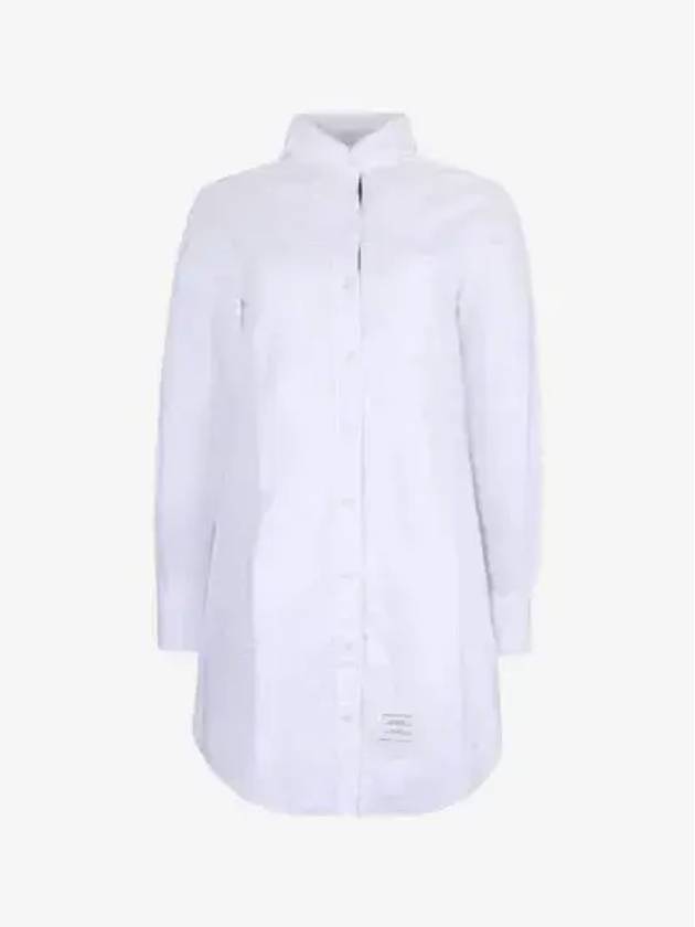 Women's Hidden Oxford Shirt Long Dress White - THOM BROWNE - BALAAN 2