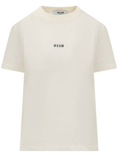 Micro Logo Short Sleeve T-Shirt Ivory - MSGM - BALAAN 2