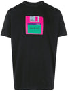 Floppy Disk Print Cotton Short Sleeve T-Shirt Black - MARCELO BURLON - BALAAN 5