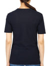 Women's Logo Hem Slim Short Sleeve T-Shirt Navy - JIL SANDER - BALAAN.