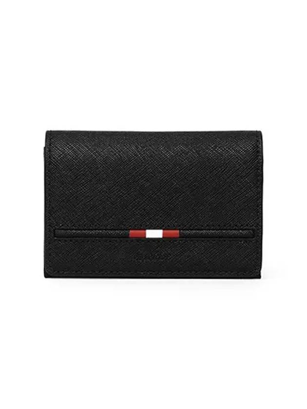 Logo Flap Card Wallet Black - BALLY - BALAAN 1