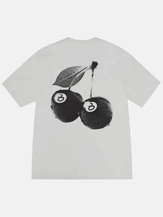 Cherry 8 Ball Short Sleeve T Shirt Fog Light Gray 1905066 - STUSSY - BALAAN 1