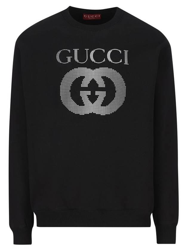 Embellished Logo Crew Neck Sweater Black - GUCCI - BALAAN 2