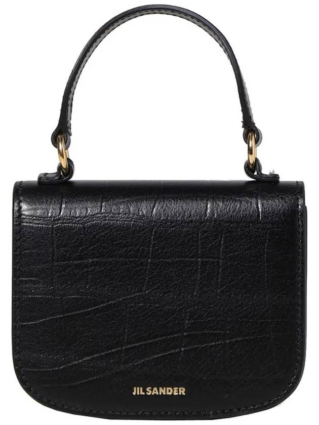 Tangle Logo Mini Calfskin Leather Cross Bag Black - JIL SANDER - BALAAN 2