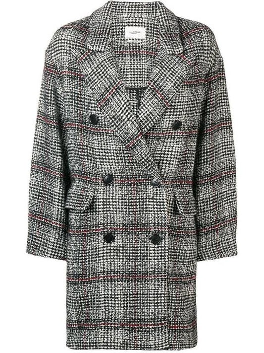 11Th Anniversary Ebra Check Double Coat Grey - ISABEL MARANT - BALAAN 1