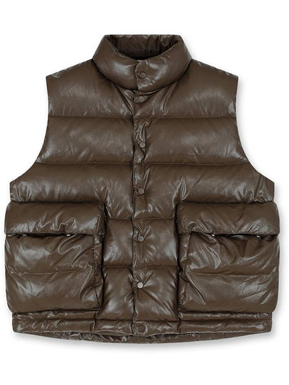 Leather Padded Vest Brown - NUAKLE - BALAAN 2