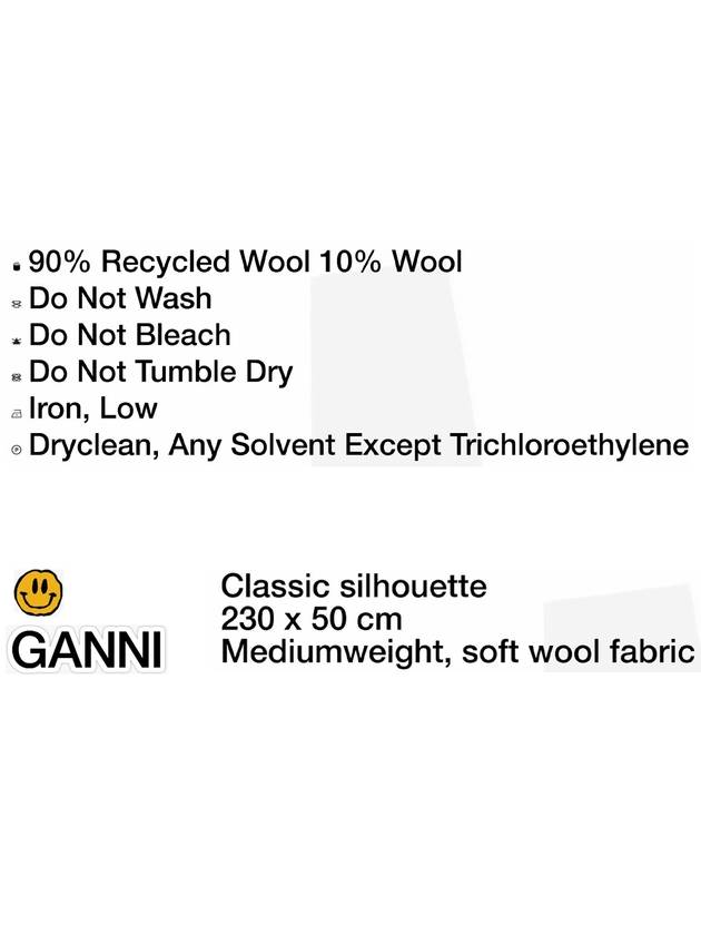 logo wool muffler black - GANNI - BALAAN.