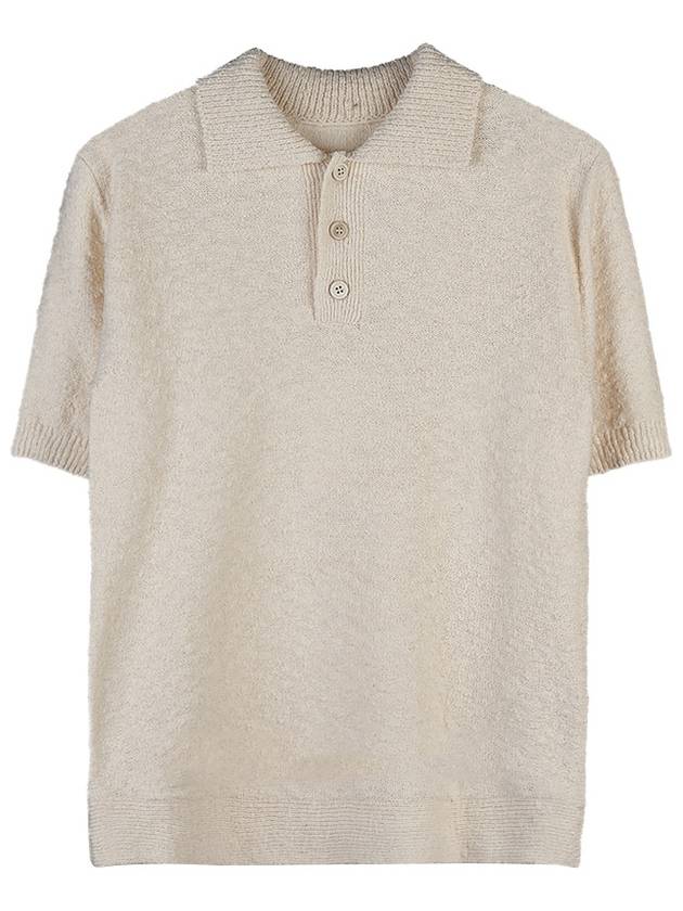 Nostalgic Boucle Knit Polo Shirt Off White - MAISON MARGIELA - BALAAN 10