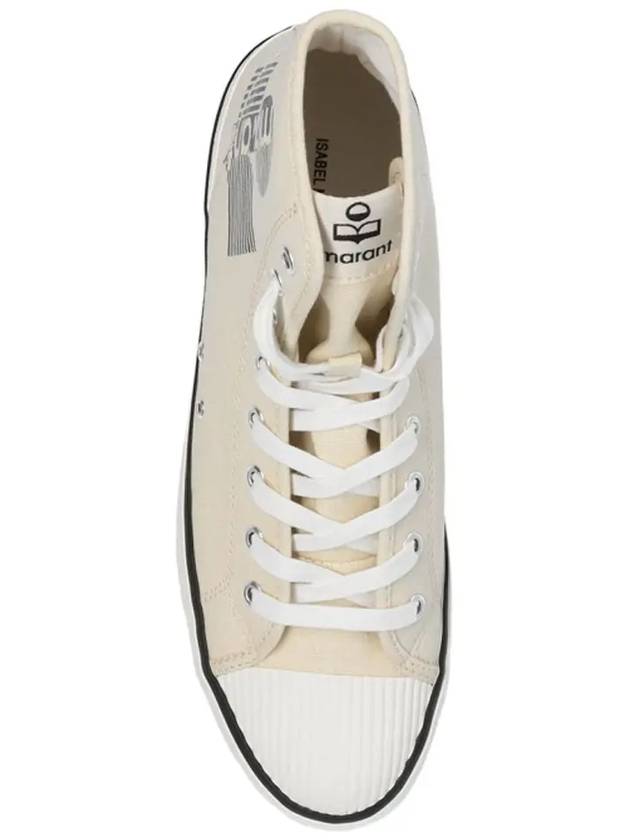 Benkeenh Logo High Top Sneakers Chalk - ISABEL MARANT - BALAAN 5