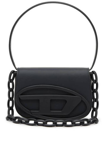 1DR Iconic Matte Leather Shoulder Bag Black - DIESEL - BALAAN 1