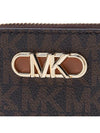 Parker Small Logo Zip Card Wallet Brown - MICHAEL KORS - BALAAN 7