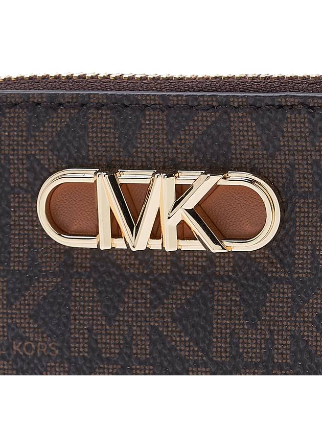 Parker Small Logo Zip Card Wallet Brown - MICHAEL KORS - BALAAN 7