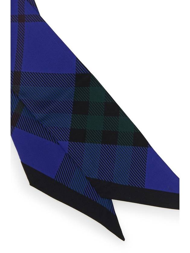 Check Silk Scarf Black Navy - BURBERRY - BALAAN 3