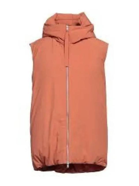 Zipper Hooded Oversized Down Vest Orange - JIL SANDER - BALAAN 2