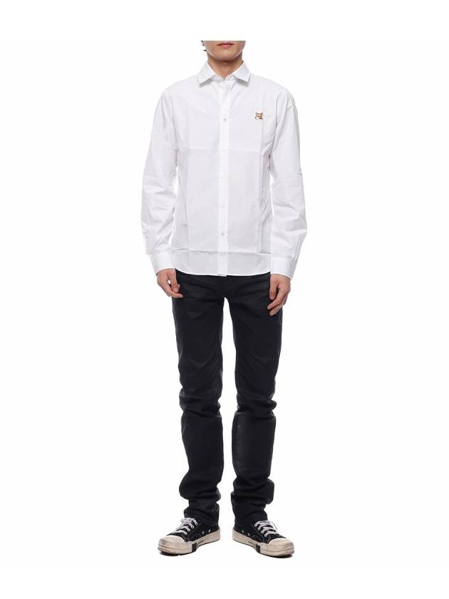 Fox Head Long Sleeve Shirt White - MAISON KITSUNE - BALAAN 4