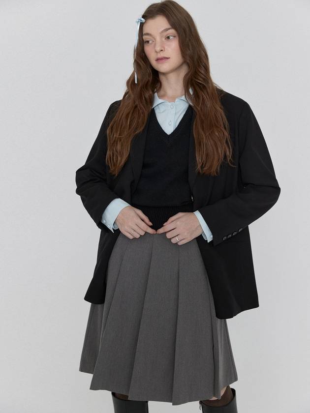 Royal Wool Gathered Skirt Gray - LOYALDECIDE - BALAAN 3