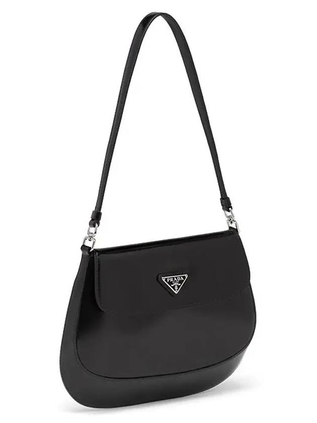 Cleo Brushed Flap Shoulder Bag Black - PRADA - BALAAN 4