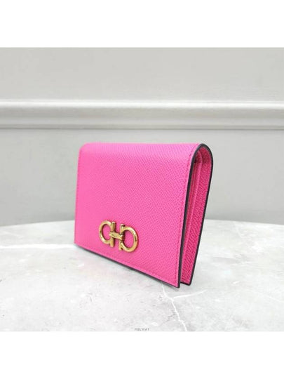 Lux You Ferragamo hot pink gold logo Gancini half wallet - SALVATORE FERRAGAMO - BALAAN 2