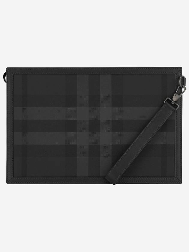 Check Small Logo Clutch Bag Black - BURBERRY - BALAAN 3