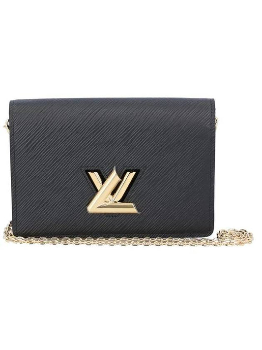 Twisted Epi Leather Belt Chain Cross Bag Black Gold Plated - LOUIS VUITTON - BALAAN 1