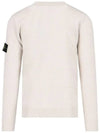 Logo Patch Lambswool Crewneck Knit Top Beige - STONE ISLAND - BALAAN 3