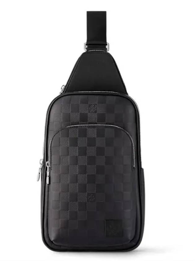 Men's Avenue Logo Patch Sling Cross Bag Black - LOUIS VUITTON - BALAAN 3