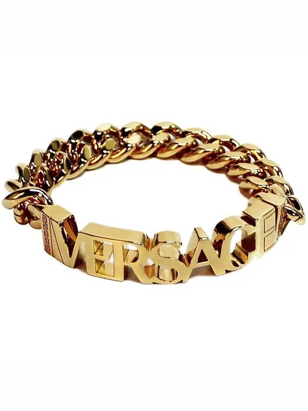 Lettering Logo Polished Bracelet Gold - VERSACE - BALAAN 2