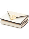 FF Diamond Tri-Fold Leather Half Wallet White - FENDI - BALAAN 4