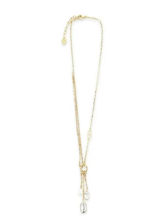 Women PETIT CD Pearl Chain Necklace Gold N3048WOMCY D03S - DIOR - BALAAN 1