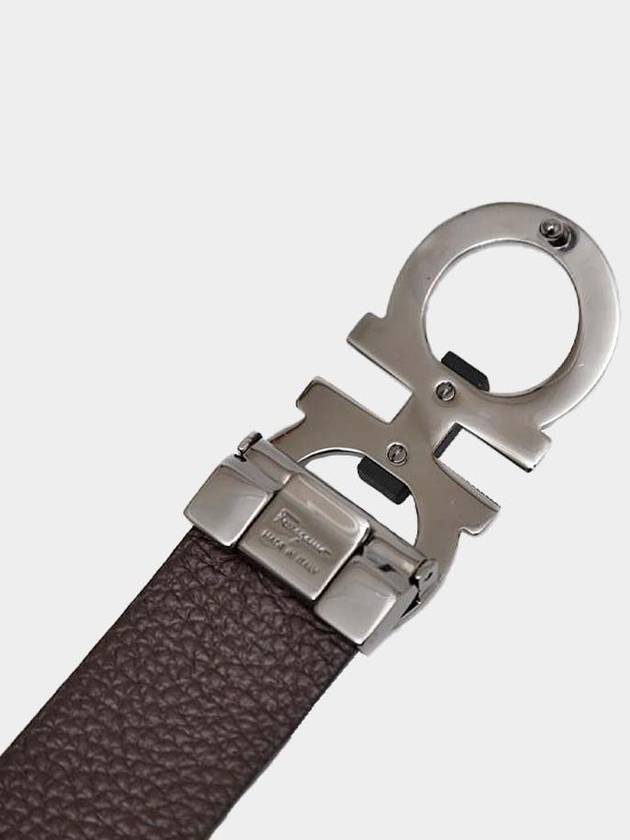 Reversible Gancini Belt Black Hickory - SALVATORE FERRAGAMO - BALAAN 5