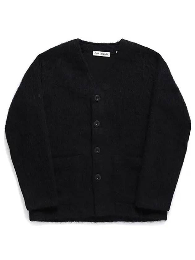 Mohair V-Neck Relaxed Fit Wool Cardigan Black - OUR LEGACY - BALAAN 2