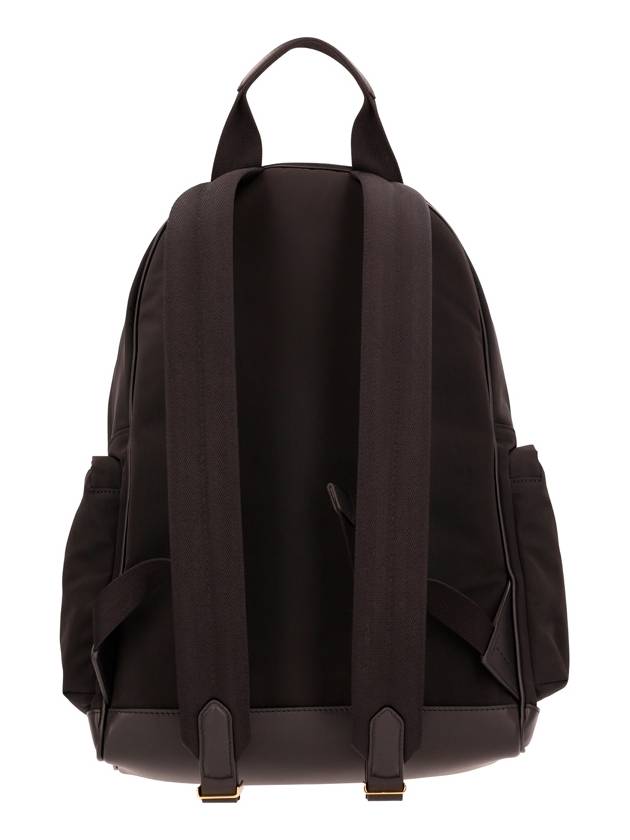 Logo Patch Recycle Nylon Backpack Black - TOM FORD - BALAAN 4