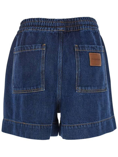 Blue Shorts With Logo Patch On The Back In Stretch Denim Woman - P.A.R.O.S.H. - BALAAN 2