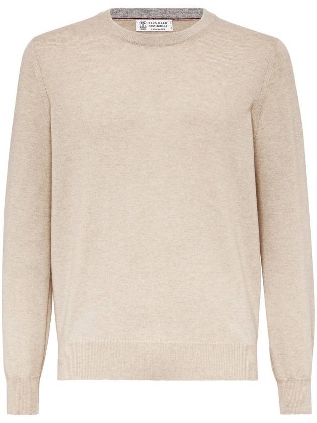 Crew Neck Cashmere Knit Top Beige - BRUNELLO CUCINELLI - BALAAN 2