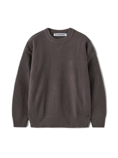 Crew Neck Rib Knit Top Brown - BLONDNINE - BALAAN 2