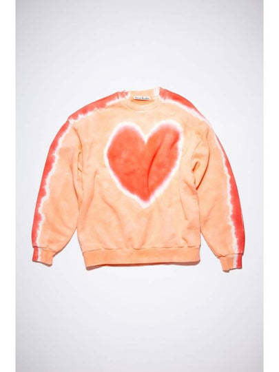 Heart Print Tie Dye Sweatshirt Orange - ACNE STUDIOS - BALAAN 2