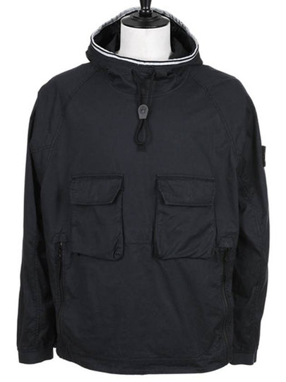 Supima Cotton Twill Stretch Anorak Black - STONE ISLAND - BALAAN 2