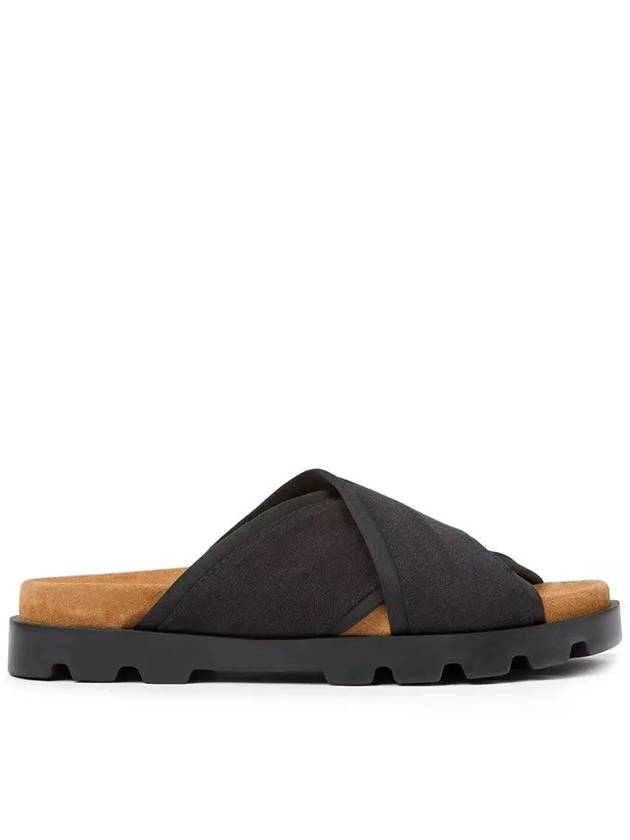 Brutus Textile Cross Strap Sandals Black - CAMPER - BALAAN 2