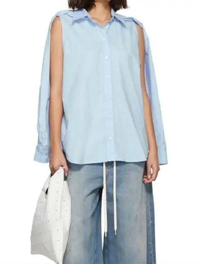 Cut-Out Detail Shirt Sky Blue - MAISON MARGIELA - BALAAN 7