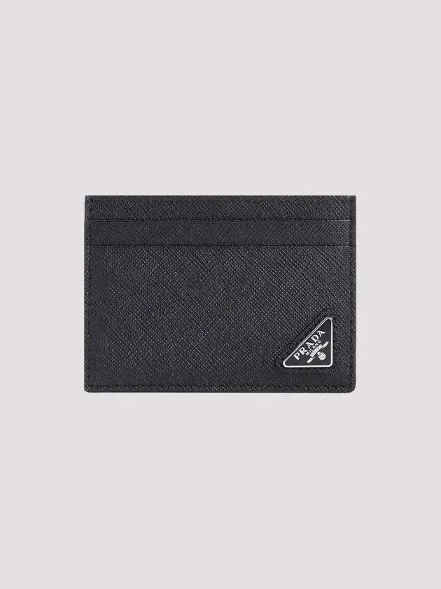 Saffiano Leather Card Holder Black - PRADA - BALAAN 2