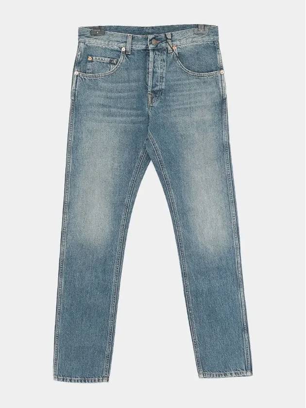 Leather Label Denim Jeans Blue - GUCCI - BALAAN 4