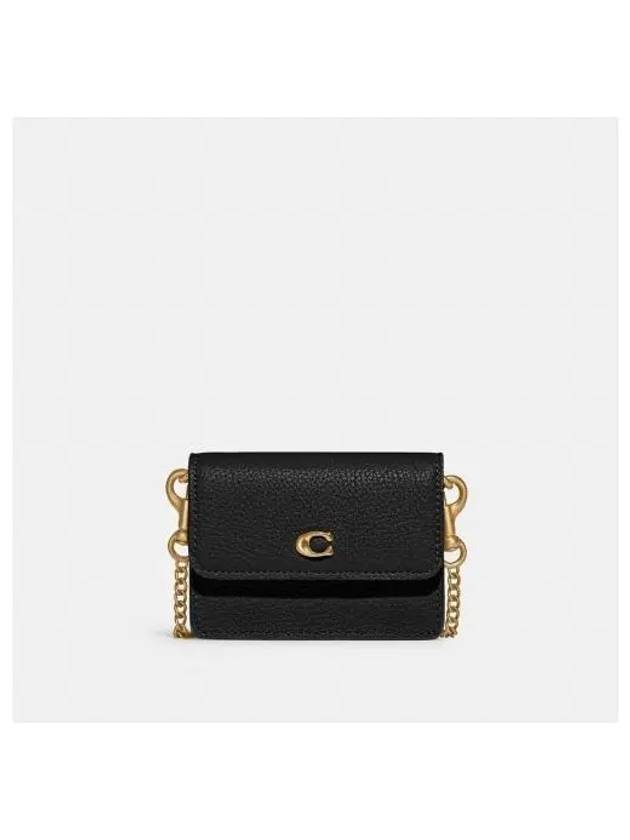 Half Flap Card Wallet Black - COACH - BALAAN 2