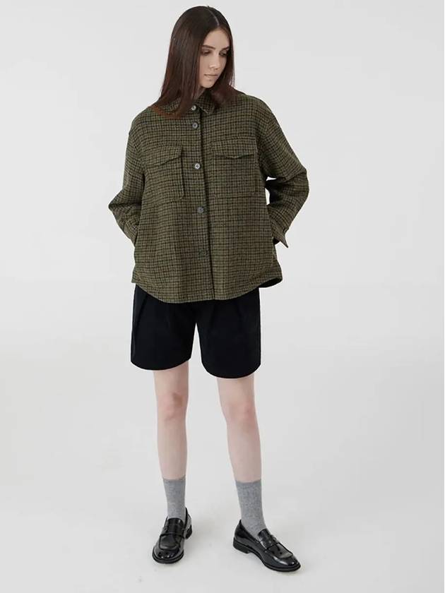 Wool Check Shirt Outer Green - VOYONN - BALAAN 7