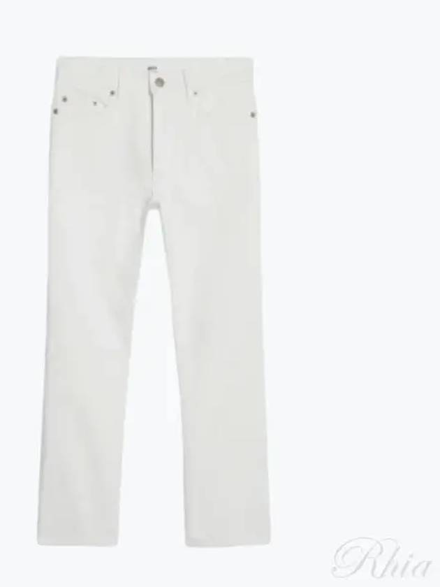 Women's Denim High Waist Cropped Jeans White - AMI - BALAAN 2