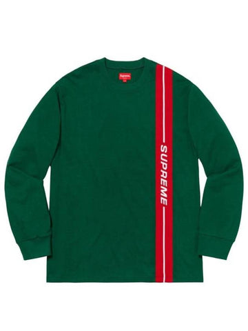 18FW Vertical Logo Stripe Long Sleeve Top Dark Green Vertical Logo Stripe L S Top Dark Green - SUPREME - BALAAN 1