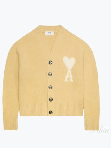 Big heart logo alpaca cardigan knitwear UKC025 KN0032 - AMI - BALAAN 1