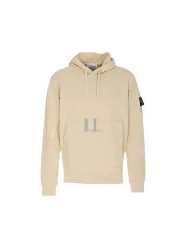 Cotton Fleece Garment Dyed Hoodie Beige - STONE ISLAND - BALAAN 2