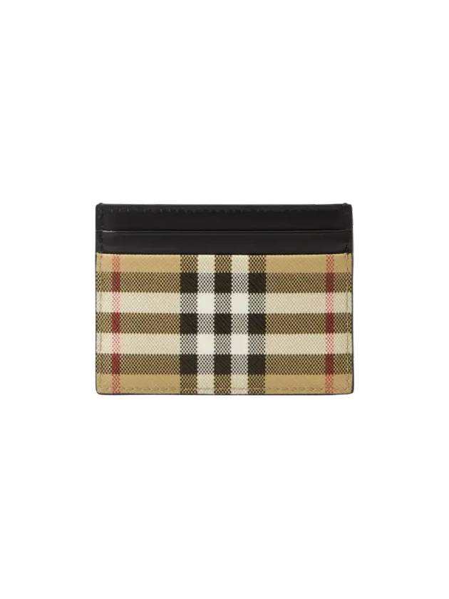 SANDON Vintage Check Card Wallet Beige - BURBERRY - BALAAN 3