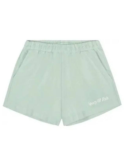 Embroidered Logo Cotton Shorts Mint - SPORTY & RICH - BALAAN 2